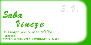 saba vincze business card
